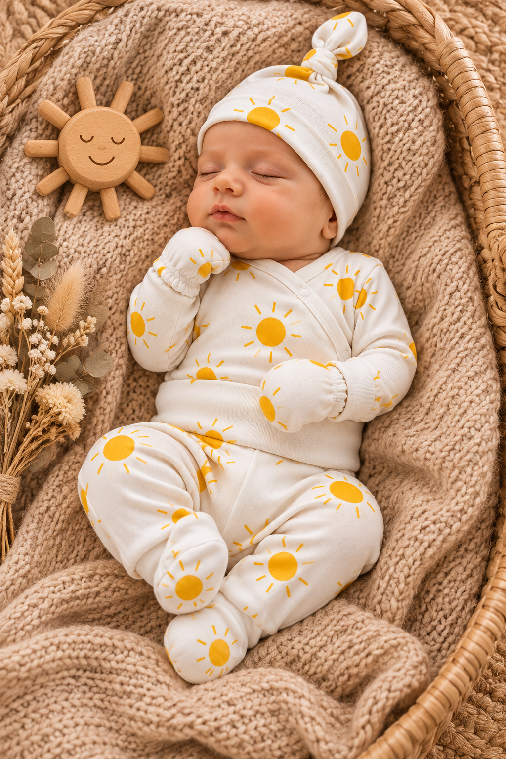Saída Maternidade Recém-Nascido 4 Peças - Cotton Adapt | Little Sunshine