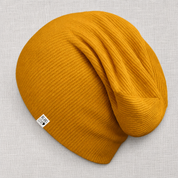 Touca Beanie Adaptável - Algodão Canelado | Mostarda