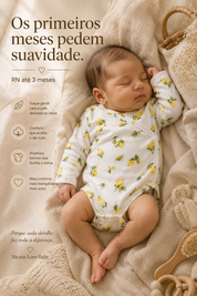 Body Kimono Recém-Nascido à 3 Meses - Cotton Adapt | Lemons