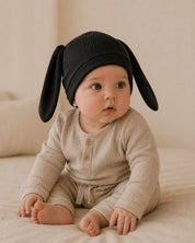 Touca Orelhinhas Regulável - Algodão Canelado | Preta