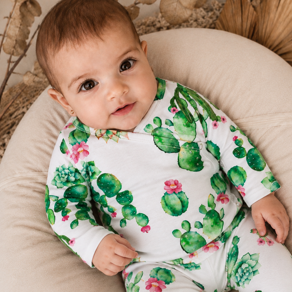 Body Kimono Recém-Nascido à 3 Meses - Cotton Adapt | Cactos Tropical