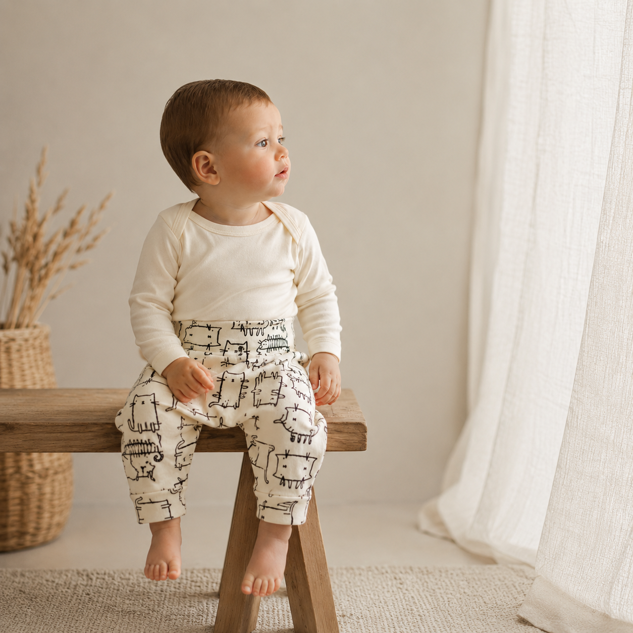 Calça - Malha Algodão | Gatinhos Minimalistas