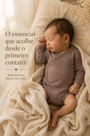 Body Kimono Recém-Nascido à 3 Meses - Algodão Premium | Havana