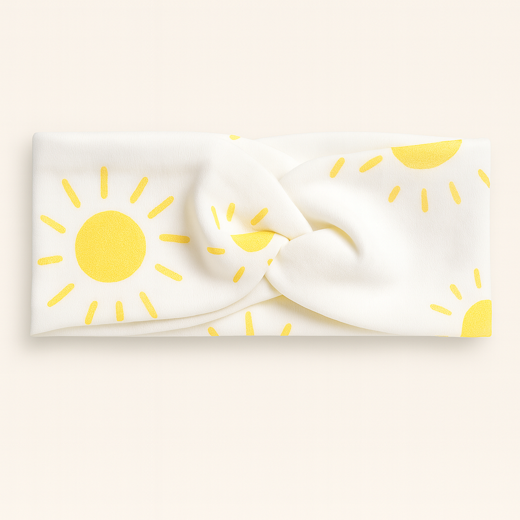 Faixinha de Cabelo Bebê - Algodão Stretch Estampa Exclusiva | Dia de Sol