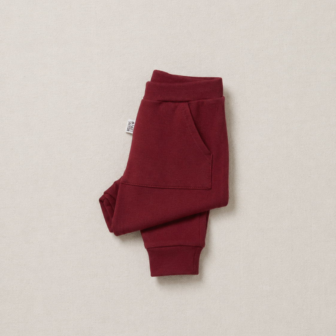 Calça Bolsão Canguru - Algodão Stretch | Merlot