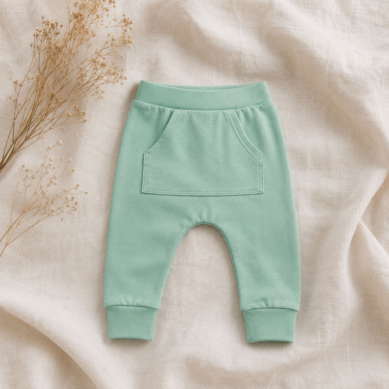 Calça Bolsão Canguru - Malha Algodão | Menta