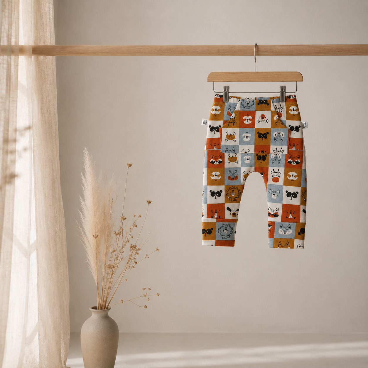 Calça Bolsão Canguru – Malha Algodão | Plaid Colorido