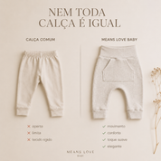 Calça Bolsão Canguru - Algodão Canelado | Cinza Mescla Banana