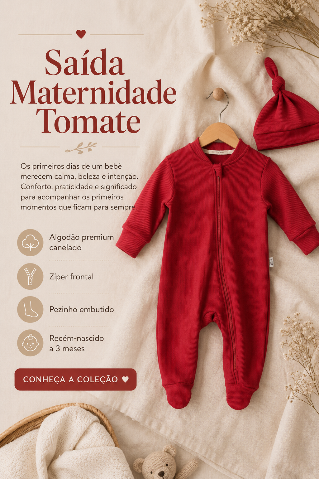 Saída Maternidade – Recém-Nascido a 3 Meses | Tomate