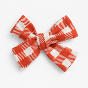 Presilha de Cabelo Infantil - Algodão Stretch Estampa Exclusiva | Plaid Clássico Branco e Vermelho