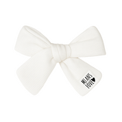 Presilha de Cabelo Infantil – Algodão Canelado Premium | Off White