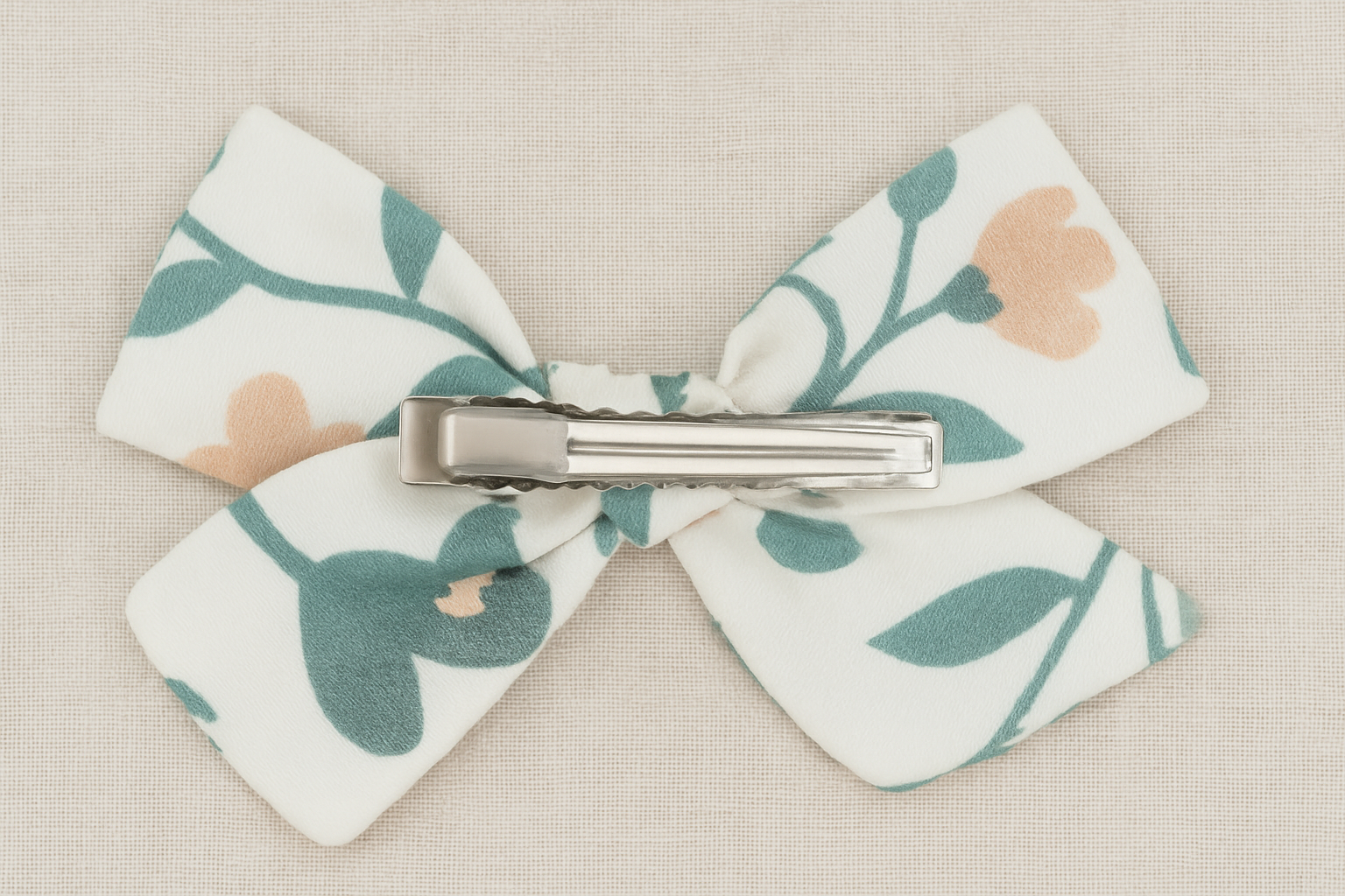 Par de Presilhas de Cabelo Infantil - Cotton Premium Estampa Exclusiva | Floral Vintage Tons de Azul
