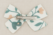 Par de Presilhas de Cabelo Infantil - Cotton Premium Estampa Exclusiva | Floral Vintage Tons de Azul