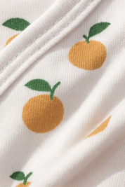 Kit: Body Kimono Recém-Nascido à 3 Meses + Calça de Pezinho Recém-Nascido à 3 Meses - Algodão Premium Estampa Exclusiva | Mini Laranjinhas Bojo