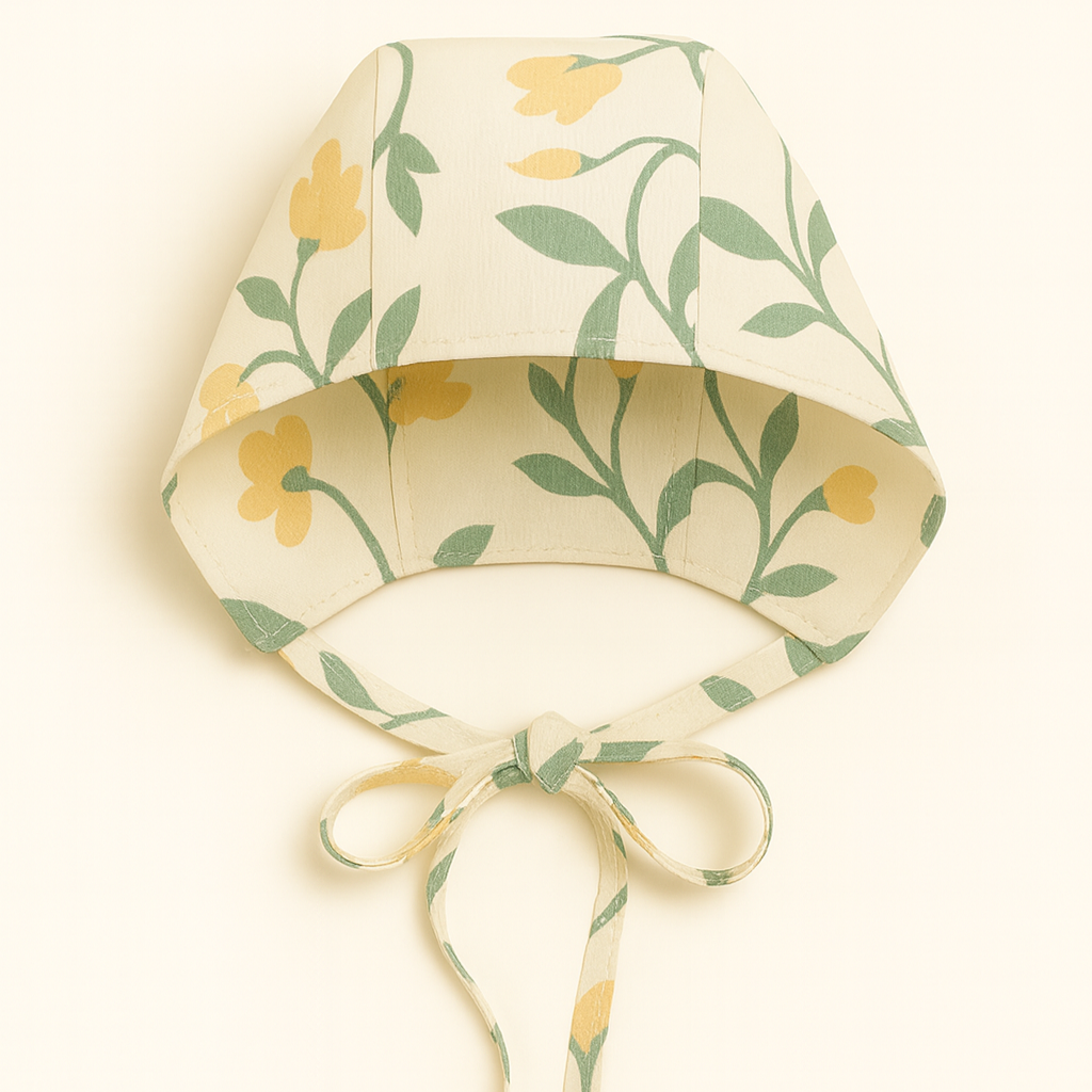 Touca Clássica Bloom - Cotton Premium Estampa Exclusiva | Floral Vintage Tons de Azul