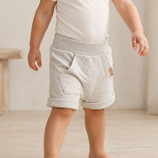 Bermuda Bebê/Infantil Menino - Malha PA | Cinza Mescla Banana