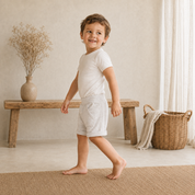 Bermuda Bebê/Infantil Menino - Malha PA | Cinza Mescla Banana