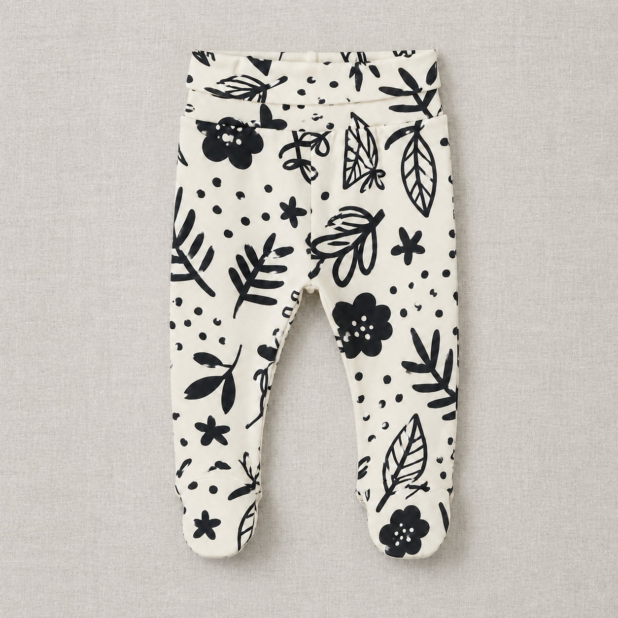 Calça Recém-Nascido à 3 meses com Pezinho – Cotton Adapt | Boho Sketch