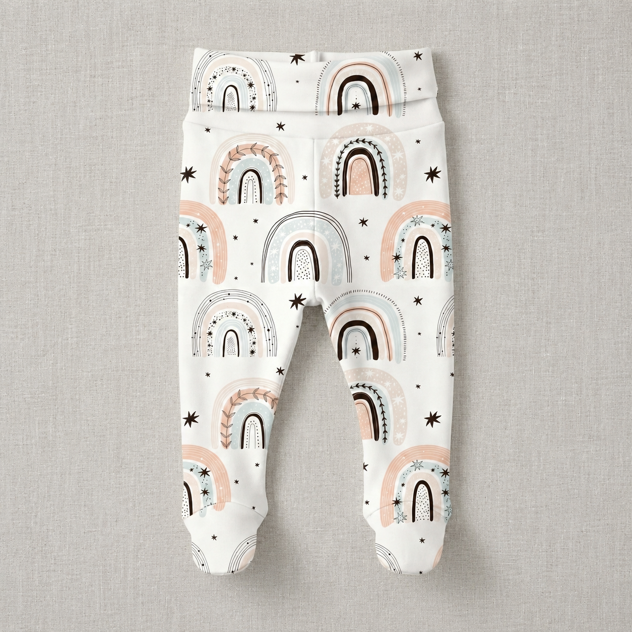 Calça Recém-Nascido à 3 meses com Pezinho – Cotton Adapt | Baby Rainbow