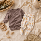 Kit Body Kimono + Calça com Pezinho – Recém-Nascido à 3 Meses | 100% algodão - Havana e Angela Doll