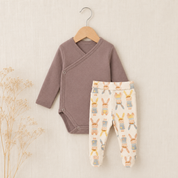 Kit Body Kimono + Calça com Pezinho – Recém-Nascido à 3 Meses | 100% algodão - Havana e Angela Doll
