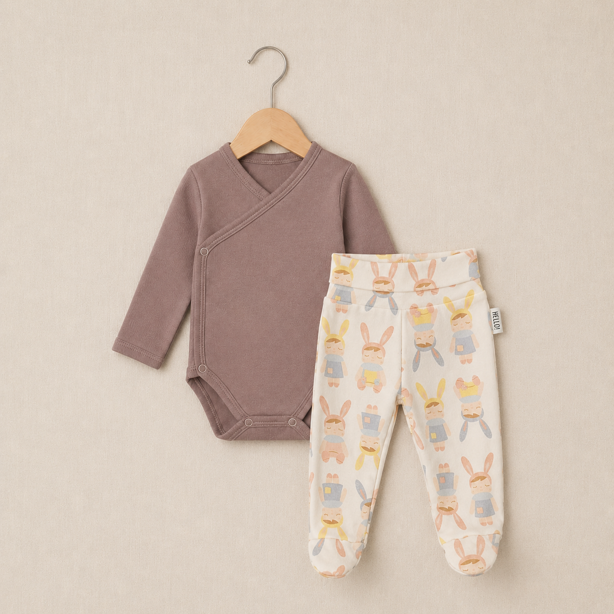 Kit Body Kimono + Calça com Pezinho – Recém-Nascido à 3 Meses | 100% algodão - Havana e Angela Doll