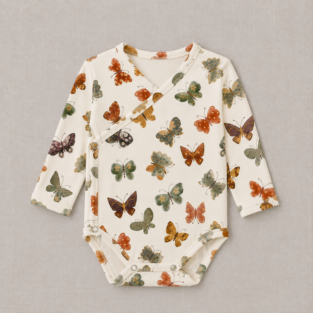 Body Kimono Recém-Nascido à 3 Meses - Cotton Adapt | Butterflies