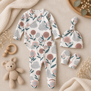 Saída Maternidade Recém-Nascido 4 Peças - Cotton Adapt | Nordic Bloom