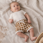 Bermuda - Cotton Adapt | Vichy Marrom Clássico