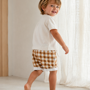 Bermuda - Cotton Adapt | Vichy Marrom Clássico