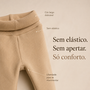 Kit Body Kimono + Calça com Pezinho – Recém-Nascido à 3 Meses | Algodão Canelado - Areia