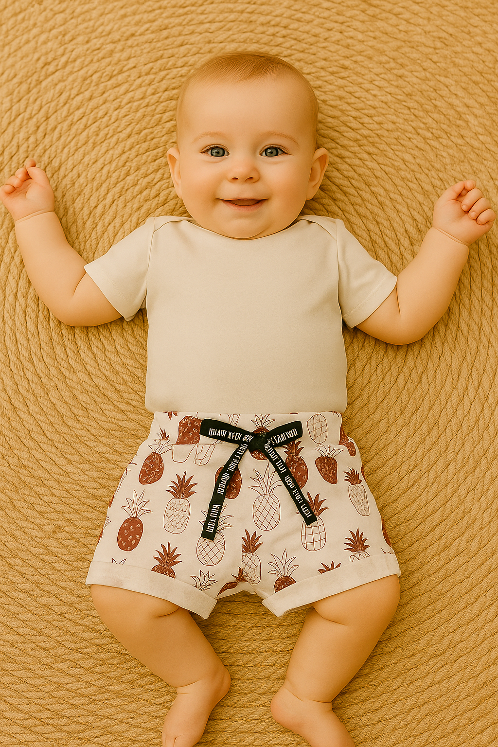 Bermuda Bebê/Infantil Menino – Algodão Estampado | Abacaxi Boho