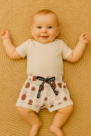 Bermuda Bebê/Infantil Menino – Algodão Estampado | Abacaxi Boho
