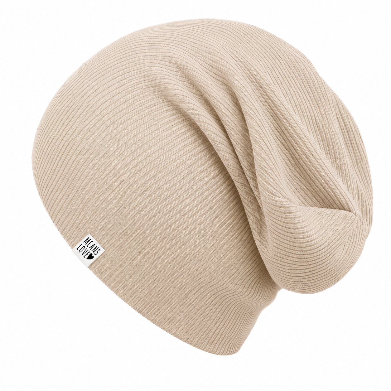 Touca Beanie Dobrável - Algodão Canelado | Off White