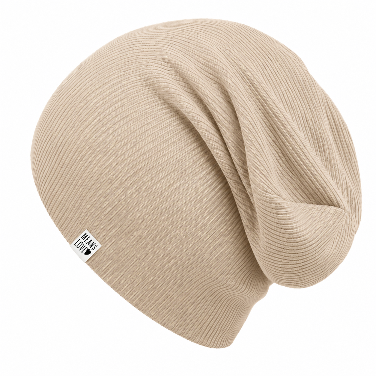 Touca Beanie Dobrável - Algodão Canelado | Areia