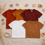 Kit 5 Camisetas Manga Curta Unissex - 100% Algodão Premium Liso - Cores Neutras