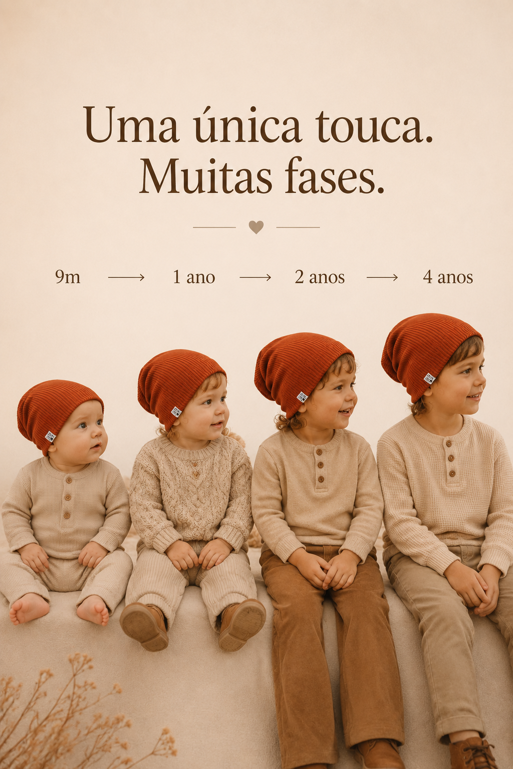 Touca Beanie Dobrável - Algodão Canelado | Ferrugem