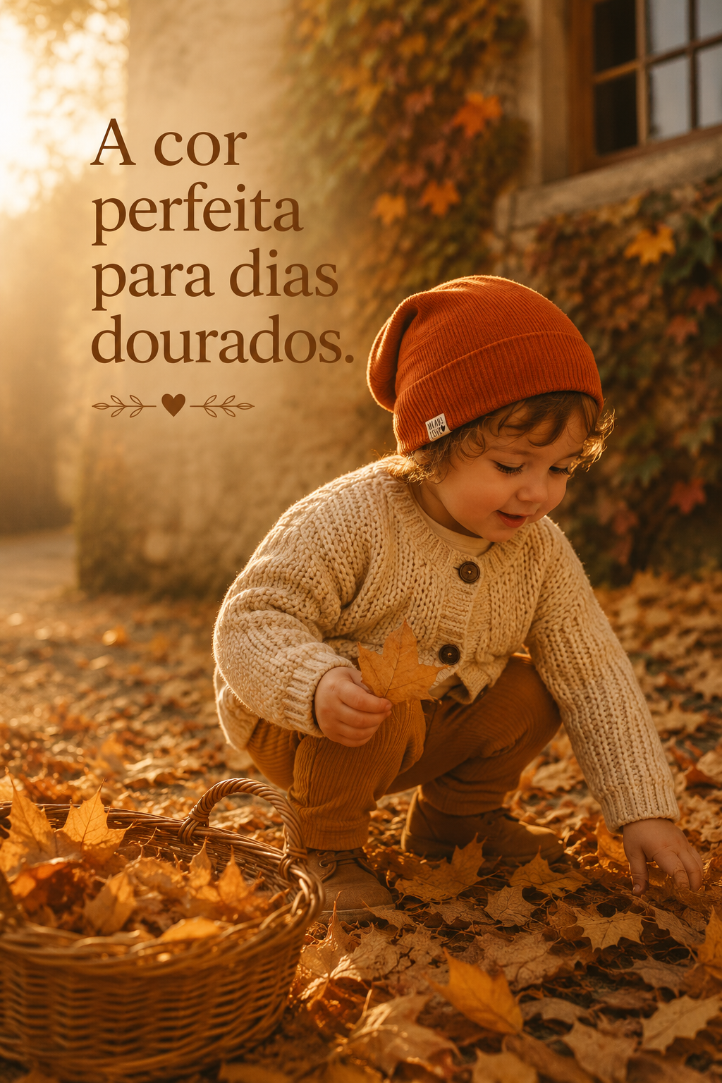 Touca Beanie Dobrável - Algodão Canelado | Ferrugem