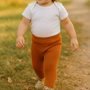 Legging Bebê e Infantil Menina – Canelado Algodão Premium Liso | Ferrugem