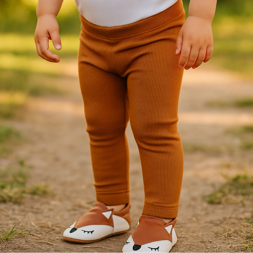 Legging Bebê e Infantil Menina – Canelado Algodão Premium Liso | Ferrugem