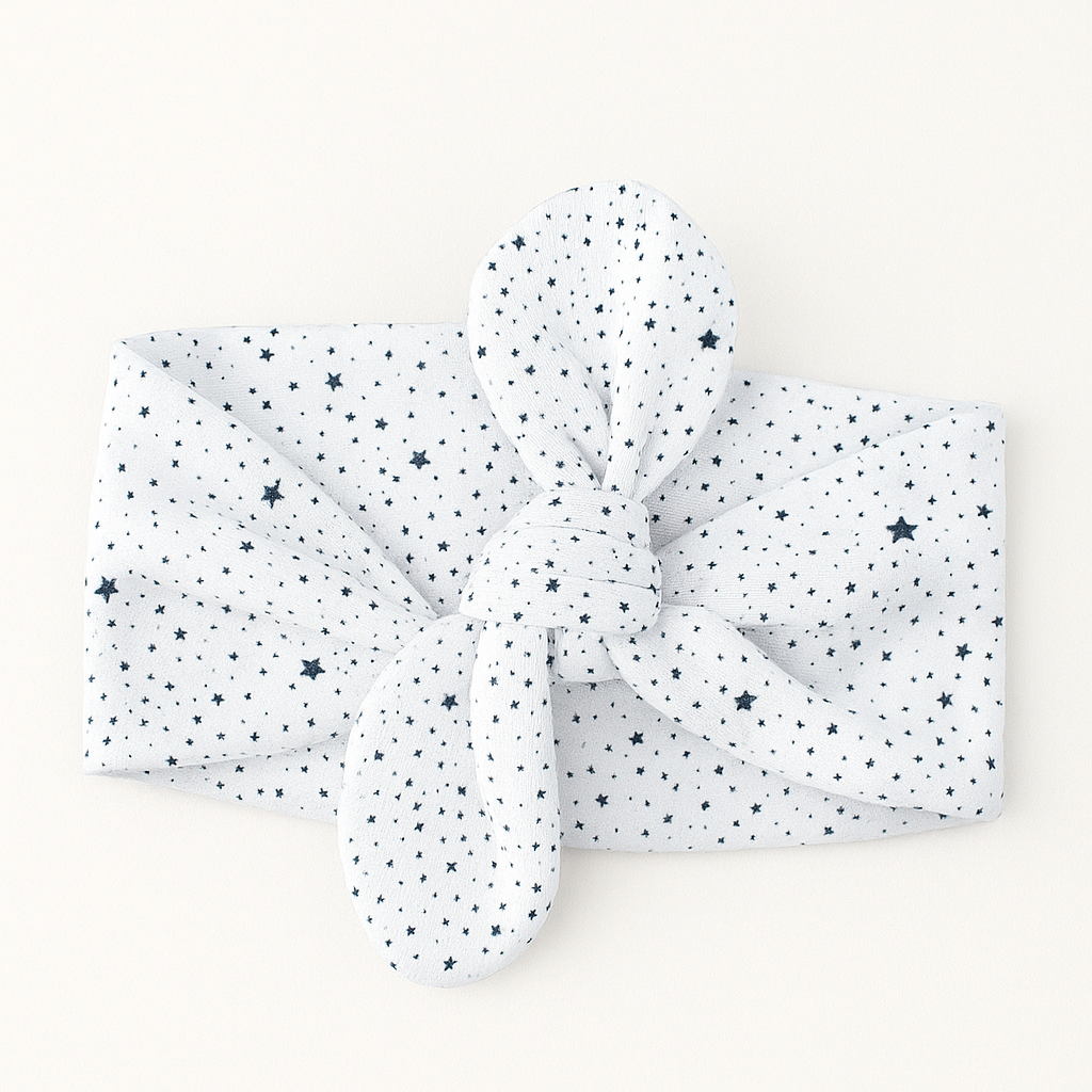 Laço de Cabelo Infantil Regulável – Algodão Stretch Estampa Exclusiva | Constelação