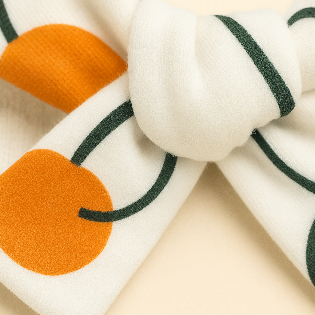 Par de Presilhas de Cabelo Infantil - Algodão Premium Estampa Exclusiva | Cerejas