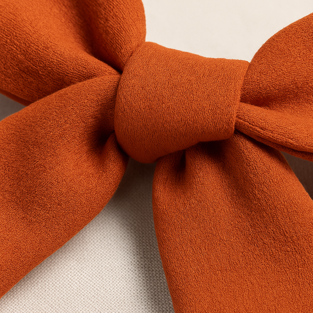 Par de Presilhas de Cabelo Infantil - Algodão Premium Liso | Laranja Queimado