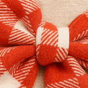 Par de Presilhas de Cabelo Infantil- Algodão Stretch Estampa Exclusiva | Plaid Clássico Branco e Vermelho