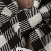Par de Presilhas de Cabelo Infantil - Algodão Stretch Estampa Exclusiva | Plaid Clássico Branco e Preto