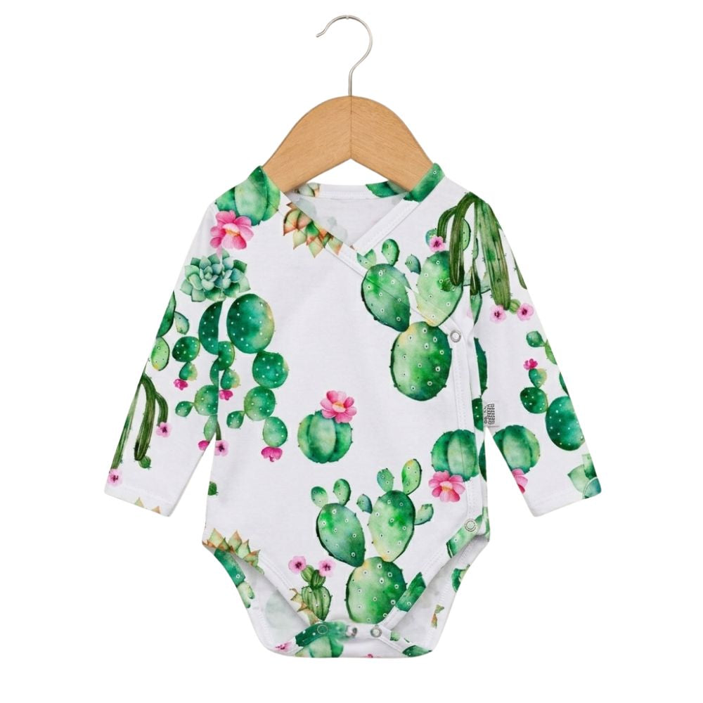 Kit Body Kimono + Calça com Pezinho Recém-Nascido a 3 Meses - Cotton Adapt | Cactos Tropical