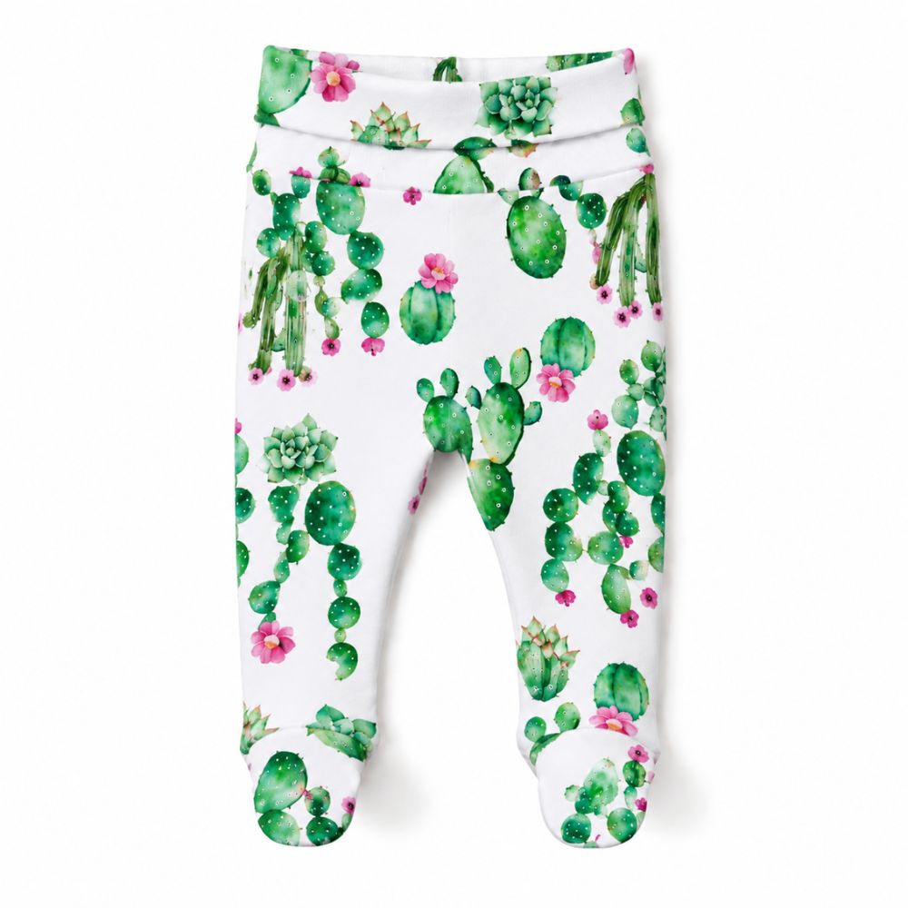 Kit Body Kimono + Calça com Pezinho Recém-Nascido a 3 Meses - Cotton Adapt | Cactos Tropical