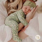 Kit Body Kimono + Calça com Pezinho Recém-Nascido a 3 Meses - Cotton Adapt | Trevos