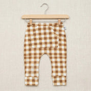 Calça Bolsão Canguru – Cotton Adapt | Vichy Marrom Clássico