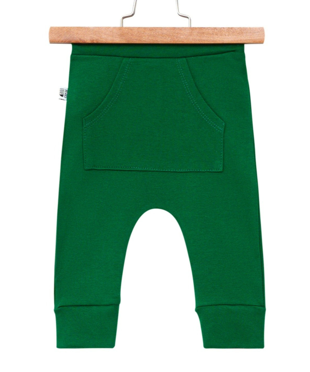 Calça Bebê/Infantil Com Bolsão Unissex [Algodão Stretch - Lisa] - Verde bandeira